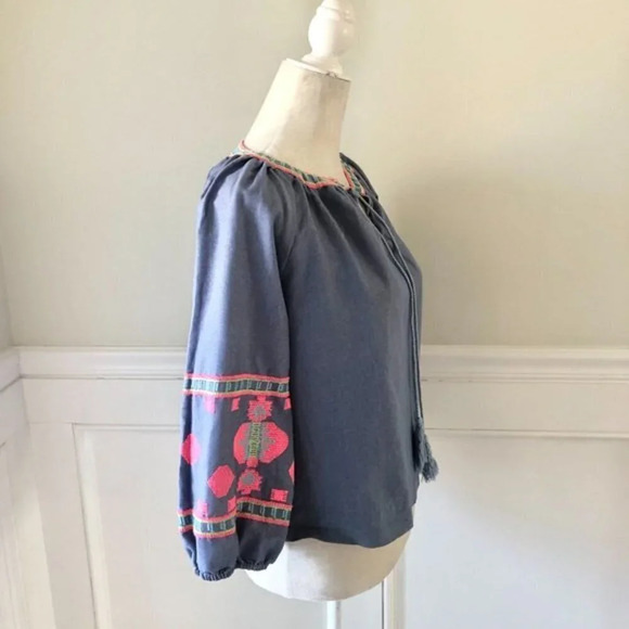 Rebellion Embroidered Tunic Top S - Picture 4 of 6